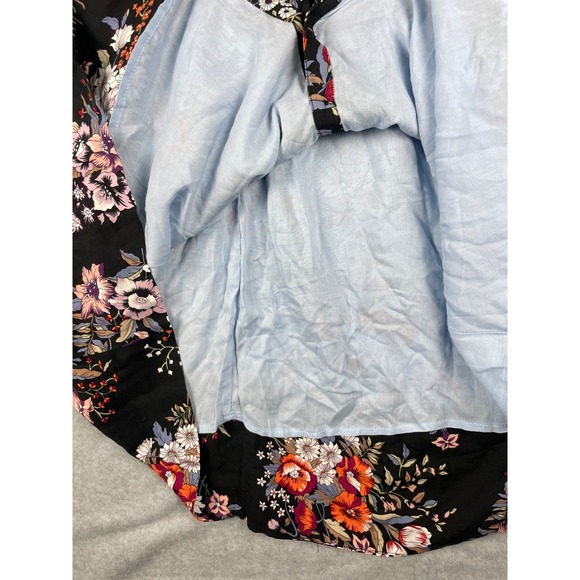 NWT Anthropologie Sz 2 Maeve Leyster Shirt Dress Floral Long Sleeved Midi - Picture 12 of 17